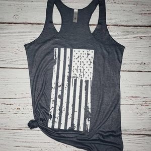 Distressed American Flag Racerback Graphic Tank